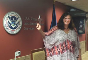GABB broker Lara Van Pletzen at her U.S. citizenship ceremony. 